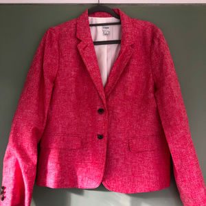 J. Crew Red Linen  Blazer Jacket Size 14 NWOT